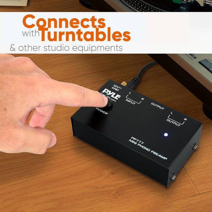 Pyle Output PP777 Phono-Plattenspieler-Vorverstärker, Mini-Elektronischer Audio-Stereo-Phonograph-Vo