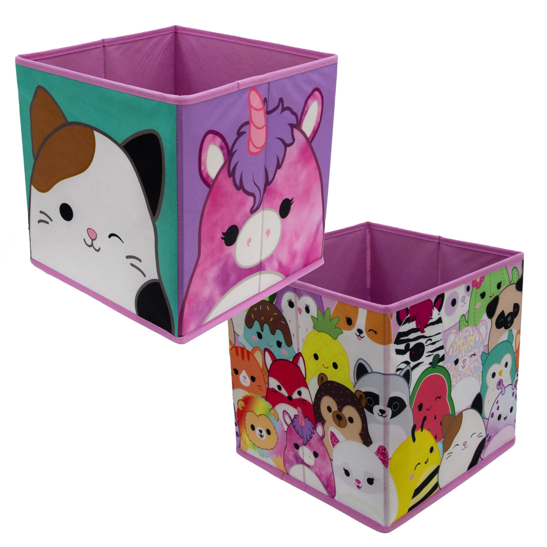 Character World Squishmallows Offiziell lizenzierte Aufbewahrungsboxen, faltbar, Katze, Einhorn-Desi