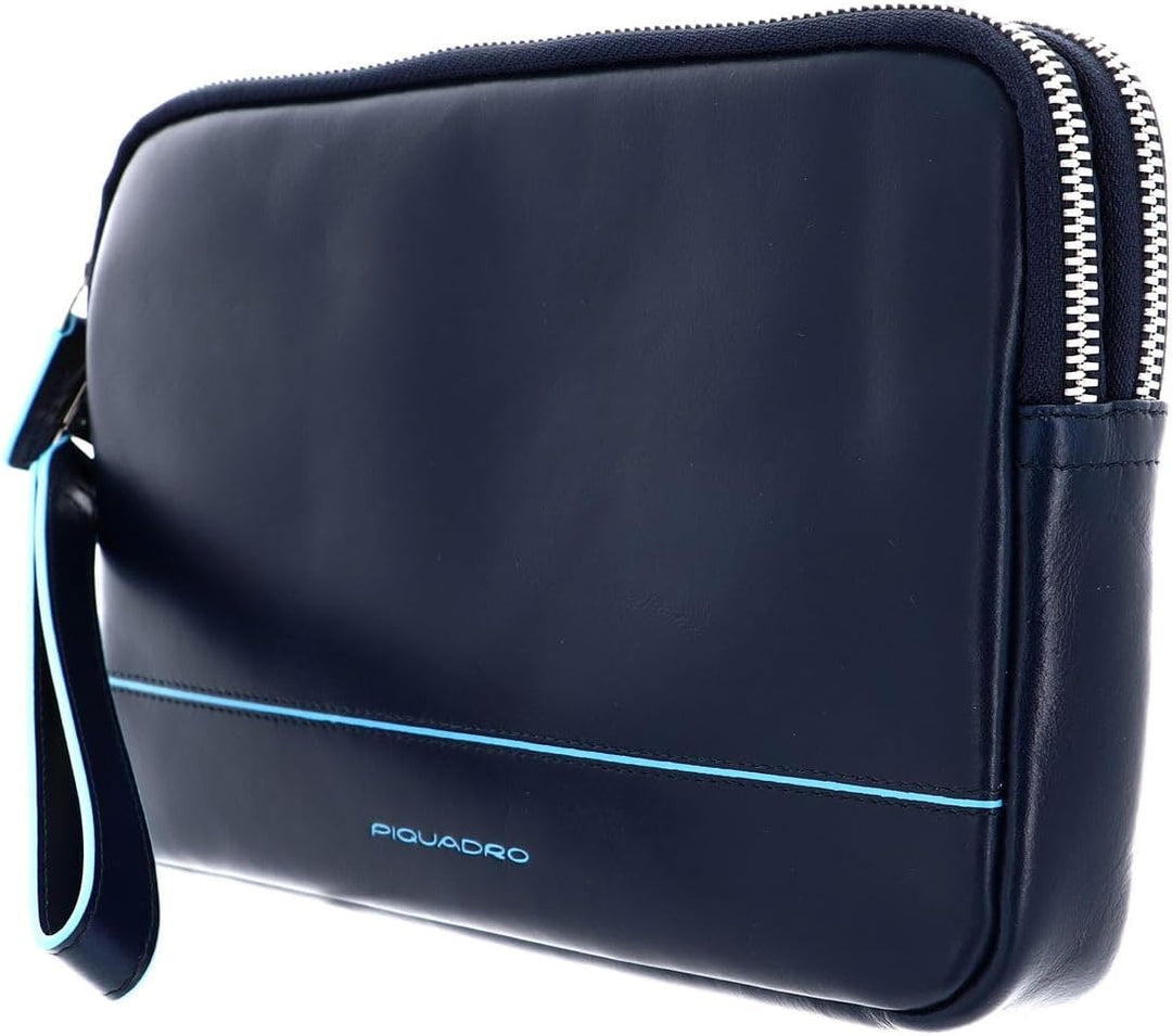 Piquadro Herren Astuccio in Pelle Con Cerniera E Laccio Laterale Stofftasche Blu 2, Blu 2
