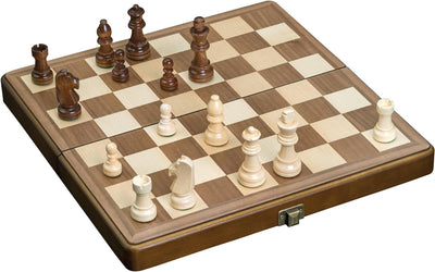 Philos 2625 - Schach, Schachspiel, Schachkassette Walnuss medium, Feld 33 mm, Königshöhe 65 mm, Holz