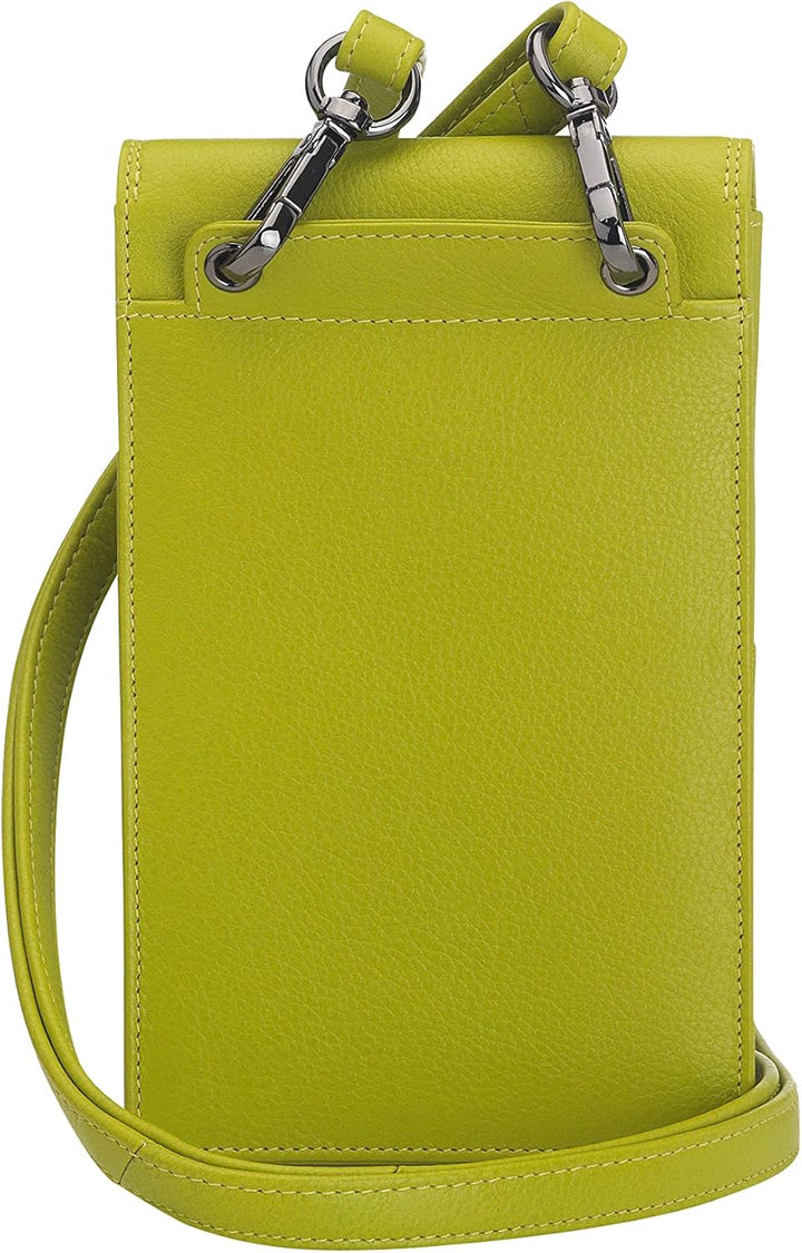 Josephine Osthoff Handy Umhängetasche mit Karten- und Sichtfach, handgemacht aus 100% Echtleder, Cro