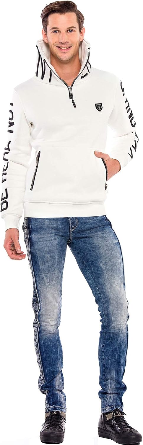Cipo &amp; Baxx Herren Jeanshose | Verschiedene Fits | Destroyed &amp; Used Look mit Nieten, Kunstleder &amp; Pr