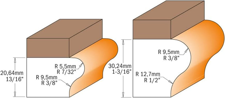 CMT Orange Tools 955.805.11b Fräsprofile für Griffe s 12 d 38.1 i 35 mit Rodam