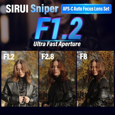 SIRUI Sniper 33 mm Autofokus-Objektiv, F1.2 Weitwinkel-APS-C Kameraobjektiv für A5 A6 A7 FX A9 ZV-E