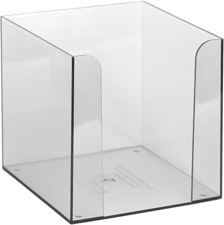 Idena 11183 - Zettelbox, transparent, 9 x 9 x 8 cm, inkl. 700 Blatt Zettelblock, FSC-Mix Papier in 4