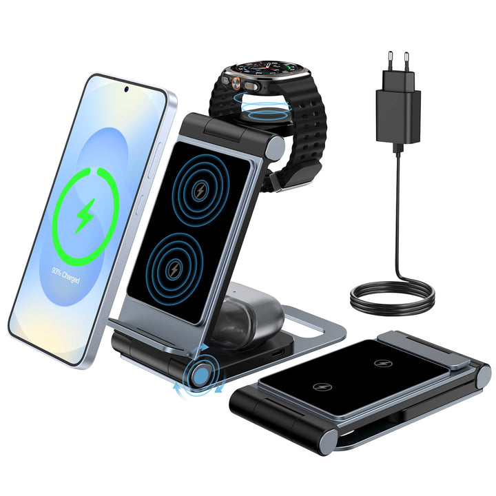 3 in 1 Induktive Ladestation Faltbar für Samsung Galaxy S25 Ultra Plus FE S24 S23 S22 S21 S20 Series