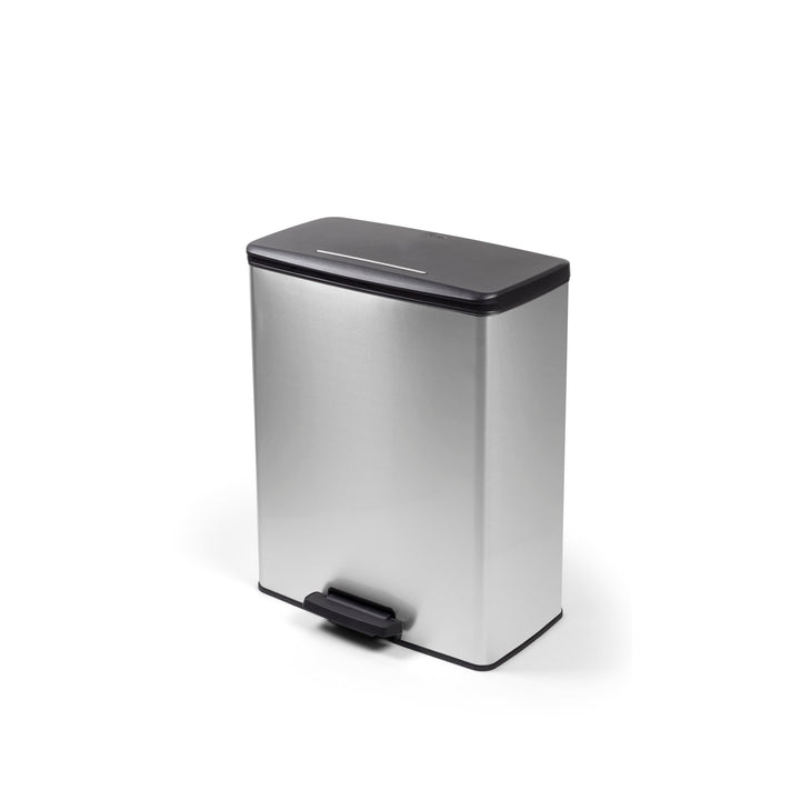 CURVER Duo Dekorativer rechteckiger Abfalleimer, 26 + 26 Liter, silber, 486 x 284 x 615 mm, 100% rec