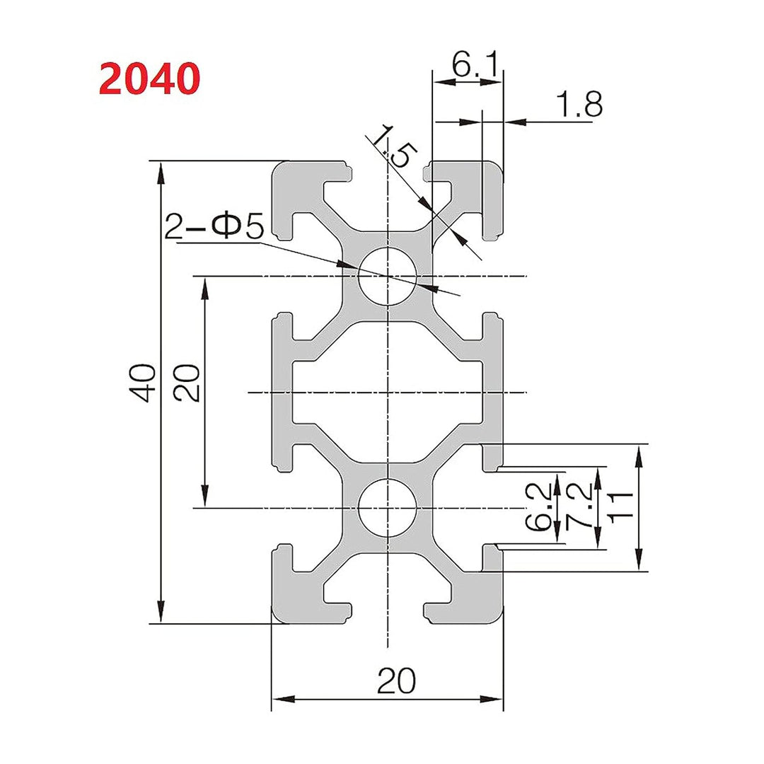 CNCYEAH 2 Stück 2040 Aluminium profil -1000mm Alu Profile Europäische Norm Systemprofil 20x40 Alu Pr