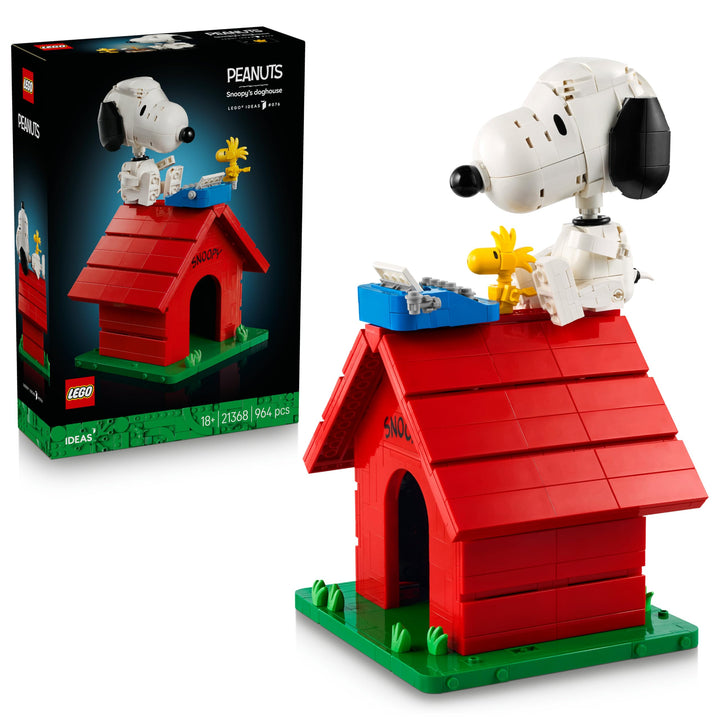 LEGO Ideas Peanuts: Snoopys Hundehütte - Modellbau für Erwachsene Snoopy und Woodstock Figuren - DIY