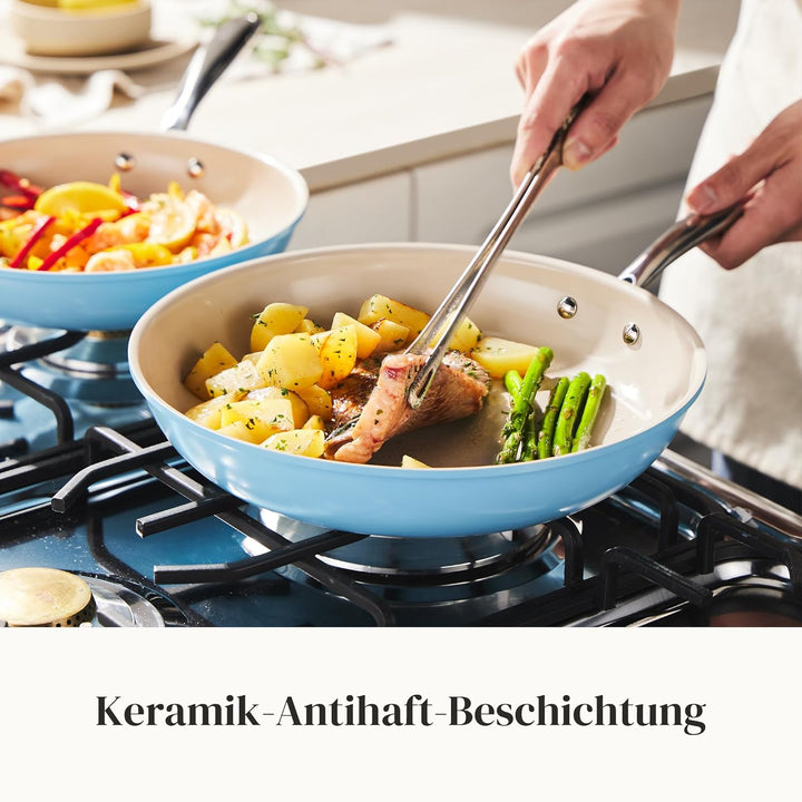 Redchef Pfannenset Keramik Induktion 6-teilig, Antihaft Bratpfannen 20/24/28 cm für alle Herdarten,