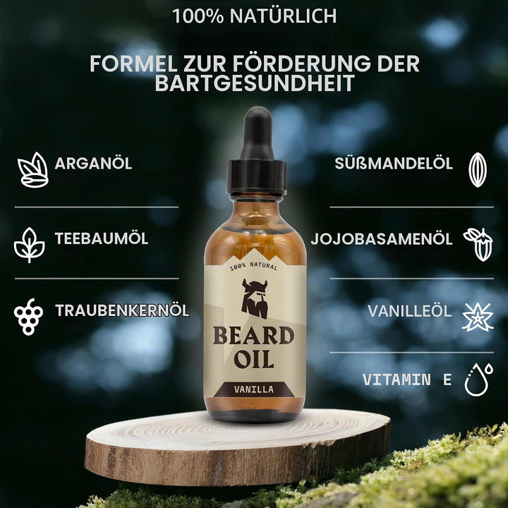 Striking Viking Vanille Bartöl Set - 60 ml, 2er Pack, Vanille - Gegen Juckreiz &amp; Trockenen Bart - Jo