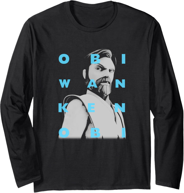 Star Wars: Clone Wars Obi-Wan Kenobi Text Overlay Langarmshirt