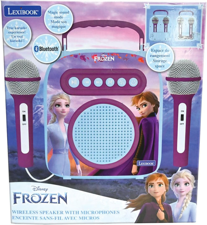 Lexibook BTC050FZ Frozen 2, Anna & ELSA, Mein geheimes tragbares Lautsprecher mit Mikrofon, Karaoke-