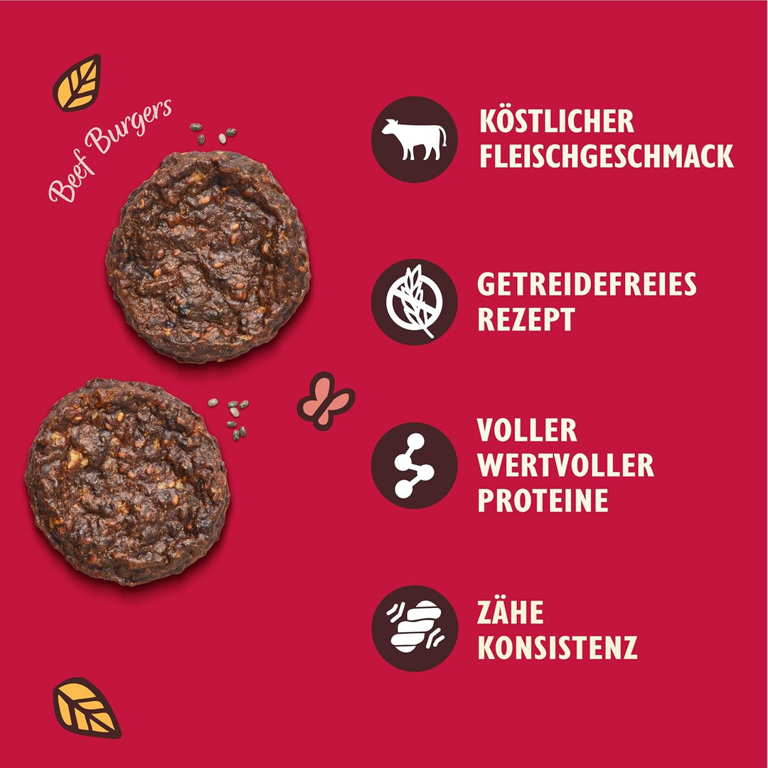 Lily’s Kitchen Leckerchen für ausgewachsene Hunde 8er Pack (8 x 70 g) Mini Burgers mit 80 % Rind