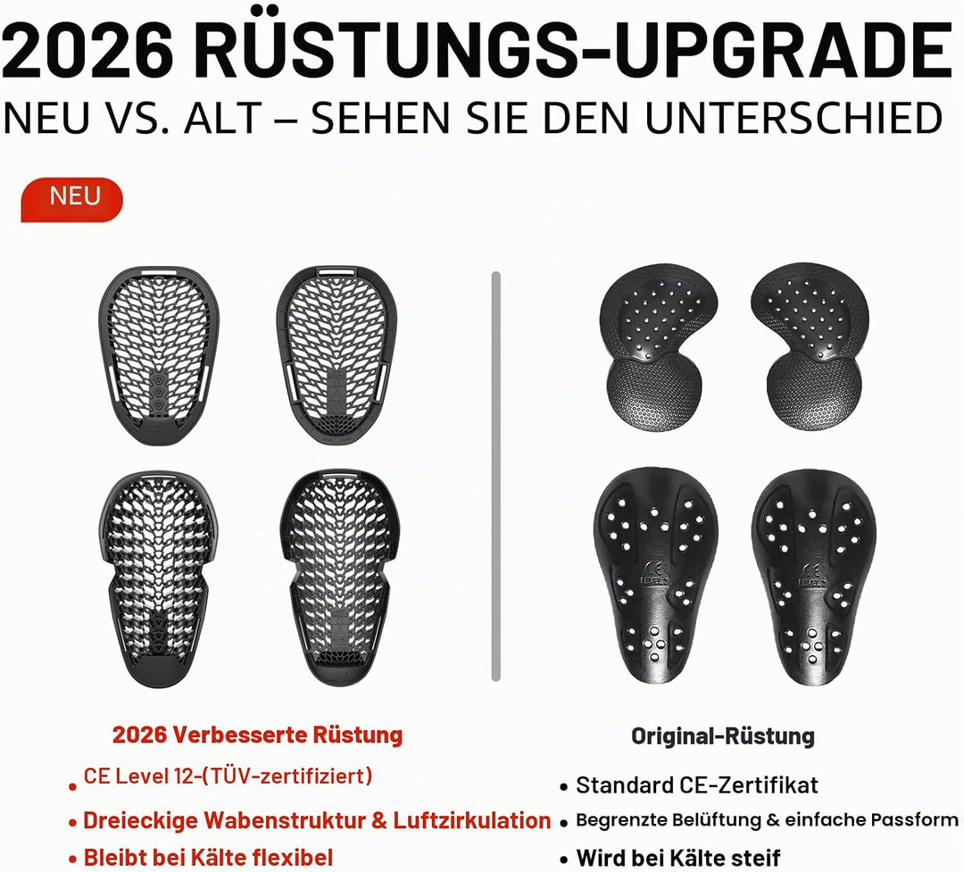 CTBQiTom Herren Motorrad Jeans Motorrad Hosen Schutz Motorradhose mit Abnehmbarer CE Rüstung 28W / 3