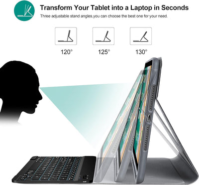 Schutzhülle mit spanischer Tastatur für iPad 10,2 Zoll, 9. Generation 2021/8th Gen 2020/7th Gen 2019
