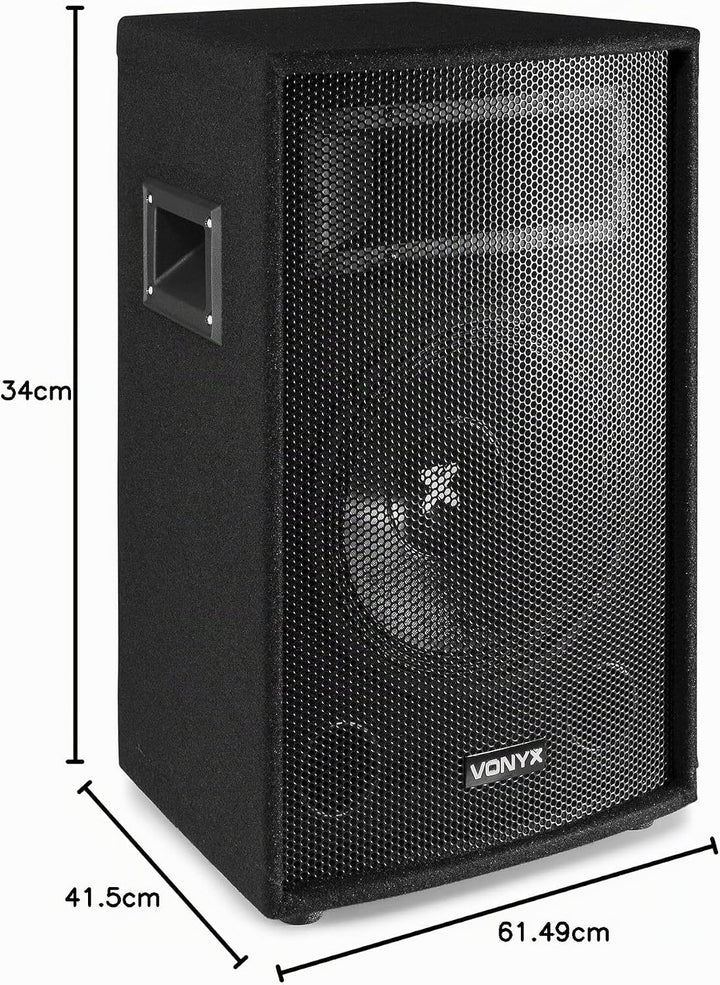 Lautsprecherset - Vonyx 12" Lautsprecherset mit 2X SL12 Lautsprechern 600 Watt (1200 Watt gesamt) fü