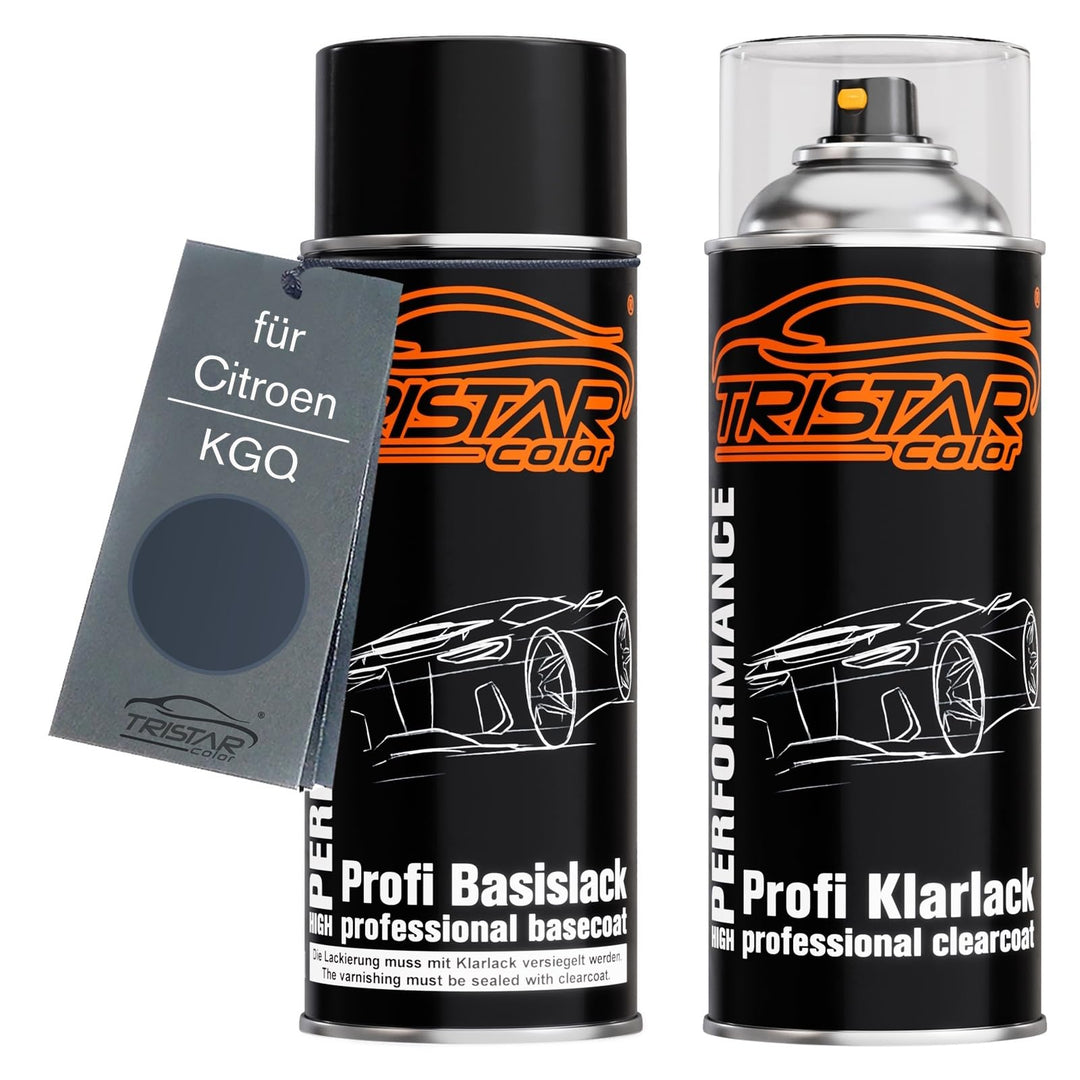 TRISTARcolor Autolack Spraydosen Set für Citroen KGQ Bleu Kyanos Metallic/Kyanos Blau Metallic Basis