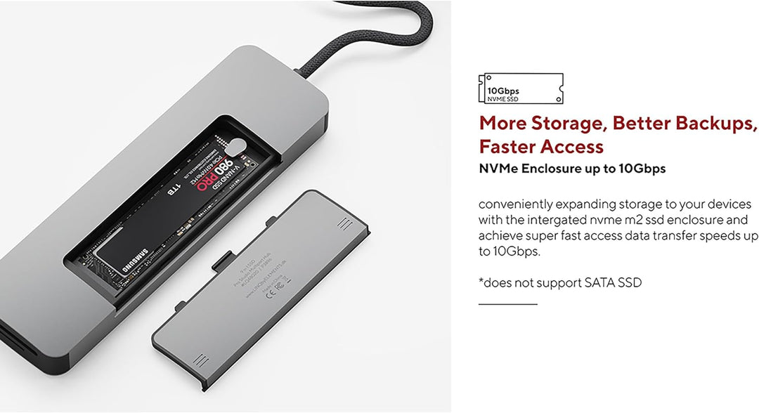 LINQ Connects 9in1 Pro Studio USB-C 10Gbit / s Multiport Hub mit Stromversorgung, 4K HDMI, NVME M2 S