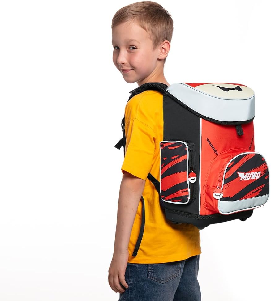 MUWO Kinder Schulranzen Set 5tlg. ergonomischer Leichter Schulrucksack mit Sporttasche, Turnbeutel,