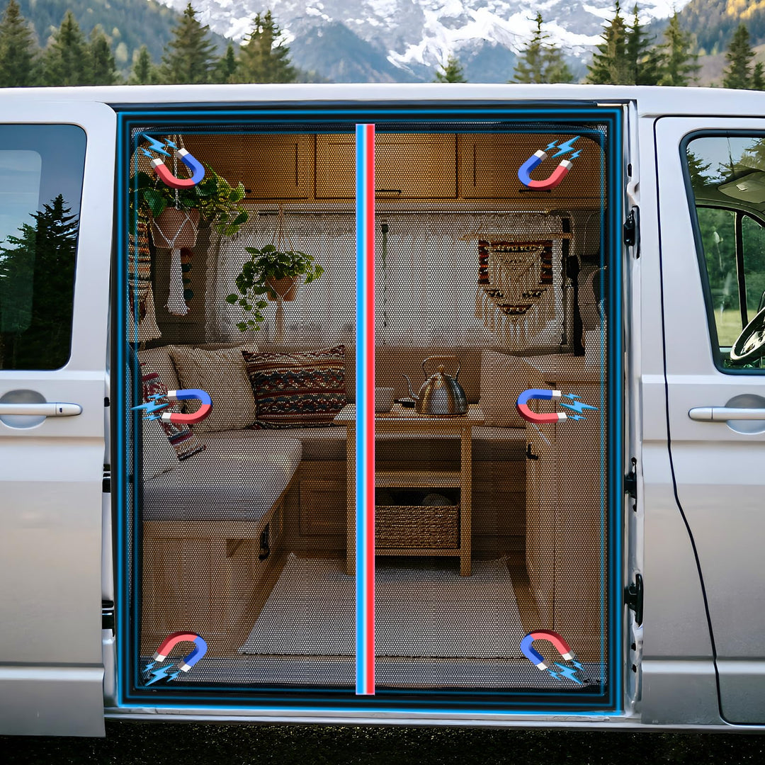 Moskitonetz Magnetisch kompatibel VW T5 T6 für Schiebetür, Auto Fliegengitter & Insektennetz & Sonne