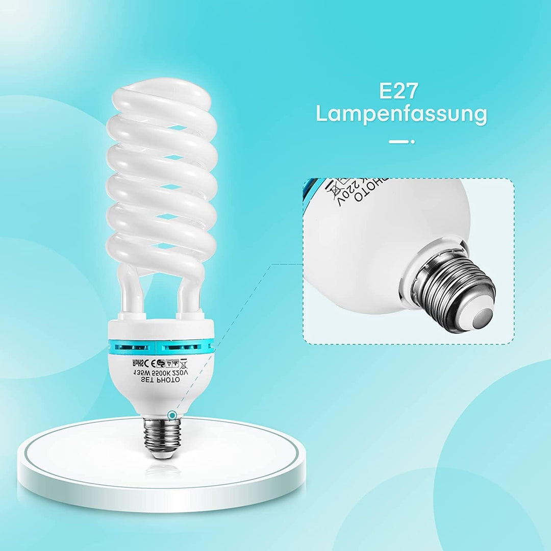 TLGREEN 4 x 135W Spiral-Tageslichtlampe Fotolampe Fotoleuchte, 5500K, E27 Fassung Energiesparlampe S