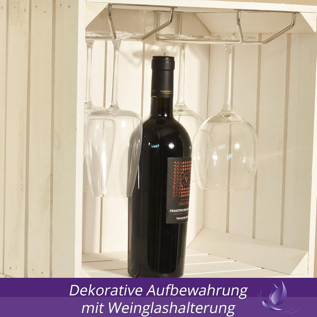 Weinregal Wino Set aus Holz - Weiss Komboset