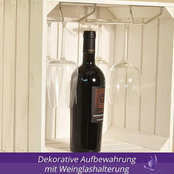 Weinregal Wino Set aus Holz - Weiss Komboset