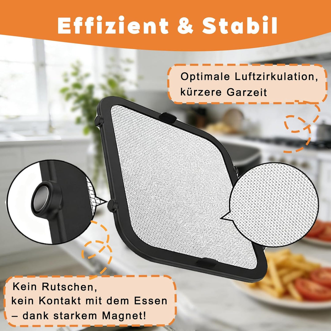 Edelstahl Spritzschutz für Ninja Foodi Max Dual Zone HeissLuftfritteuse AF400EU & AF451EU, 2 Stück M