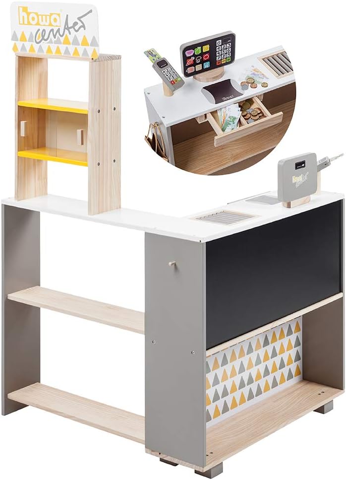 howa Kaufladen aus Holz mit Kasse und Spielgeld 4754