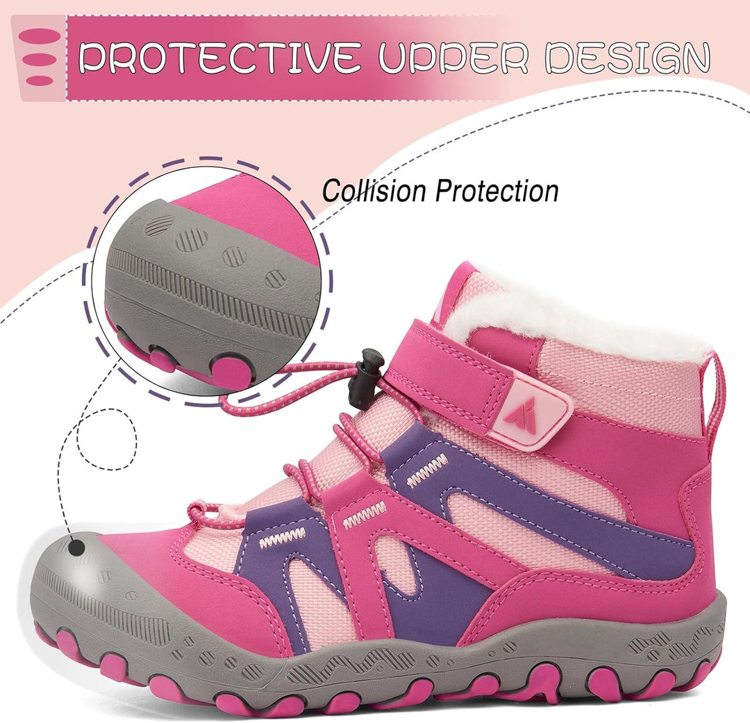 Mishansha Kinder Winterschuhe Warm Gefüttert Winterstiefel Jungen Mädchen Schneestiefel Outdoor Ruts