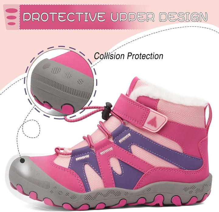 Mishansha Kinder Winterschuhe Warm Gefüttert Winterstiefel Jungen Mädchen Schneestiefel Outdoor Ruts