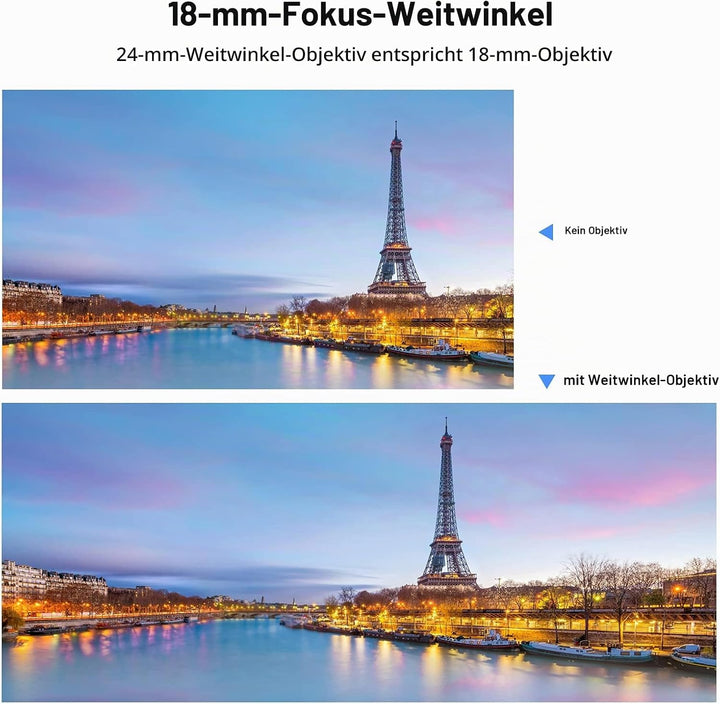 Weitwinkelobjektiv für Sony ZV1, ULANZI WL-1 18mm Weitwinkel mit 10X Makro, 2-in-1 Zusatzobjektiv fü