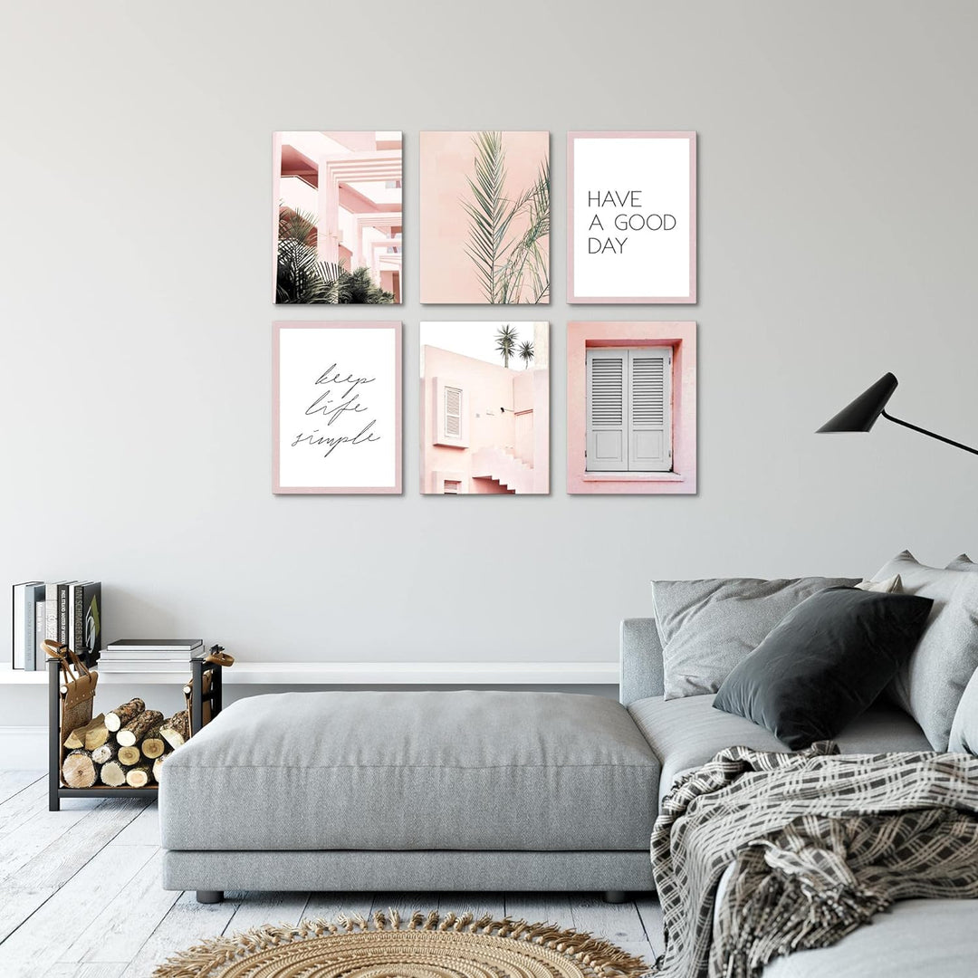 Novart Set Wandbilder - KEIN EXTRA RAMEN BENÖTIGT - Wohnzimmer Schlafzimmer - Bilder Modern Home - P