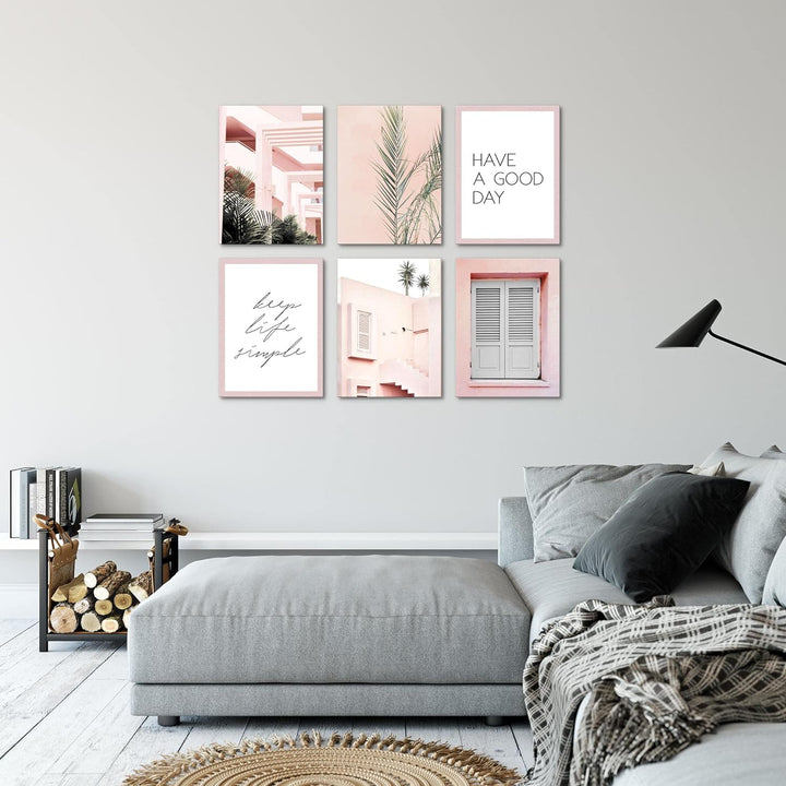 Novart Set Wandbilder - KEIN EXTRA RAMEN BENÖTIGT - Wohnzimmer Schlafzimmer - Bilder Modern Home - P