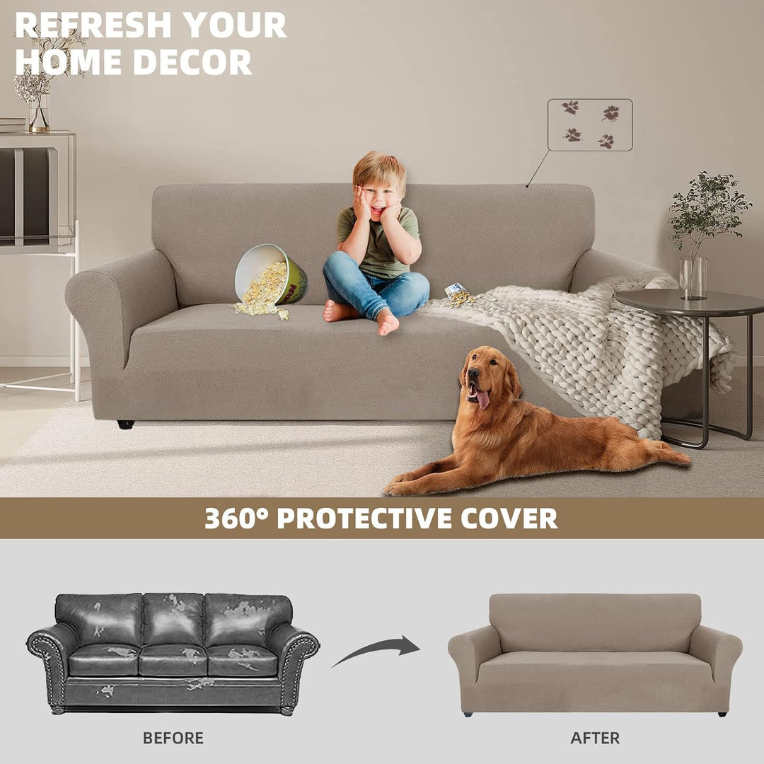 Ystyle Sofa überzug 3 Sitzer Mit Armlehne, Stretch Sofabezug rutschfest, Modern Sofa Cover Für Hunde