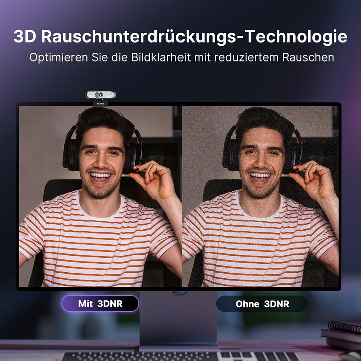 NexiGo N660P Pro 4K Webcam mit Verzerrungsfreier Linse, 1080p 60 FPS Autofokus USB Streaming Kamera,