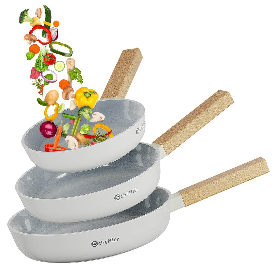 Scheffler Pfannenset Pfanne 20/24/28cm,Bratpfanne Pfannen,beschichtete Pfanne,Pfanne Induktion mit A