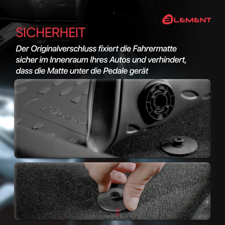 Element 3D Gummimatten &amp; Kofferraummatte Set passend für VW T-ROC | Baujahr 2017-2025 | Obere Ladebo