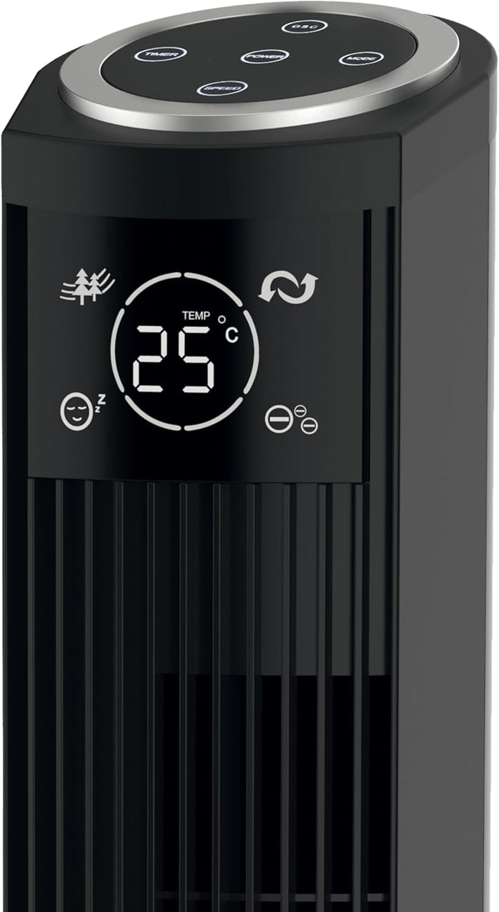 BE COOL Turm-Ventilator – Effektiver Turmventilator für Innenbereich, 3 Geschwindigkeiten, Luftreini