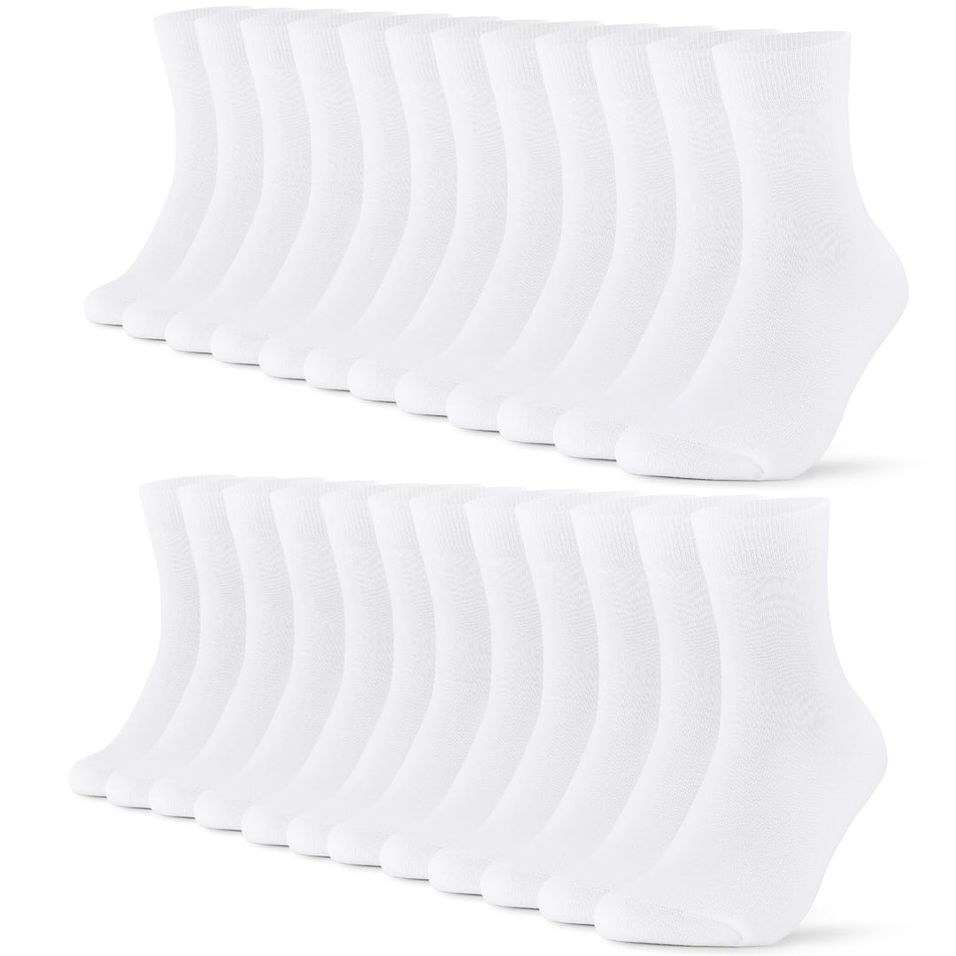FALARY 12 Paar Socken Herren Damen Baumwolle Herrensocken Schwarz Weiss Sport Socks Atmungsaktive 43