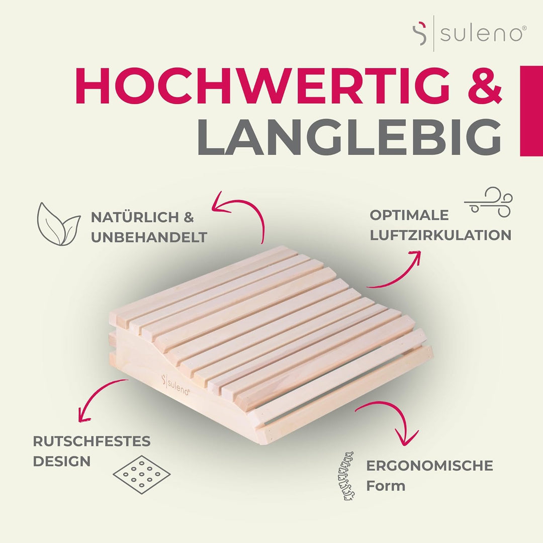 SULENO Sauna Kopfstütze OLE ergonomisch Espe Nackenstütze Kopfkeil Saunakissen