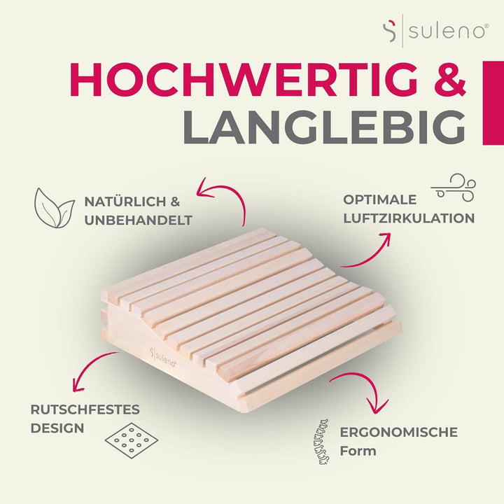 SULENO Sauna Kopfstütze OLE ergonomisch Espe Nackenstütze Kopfkeil Saunakissen