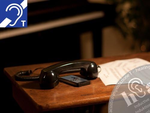 OPIS 60s Micro Hear: Retro Telefonhörer für die Benutzung mit Mobiltelefon und Hörgerät (schwarz)