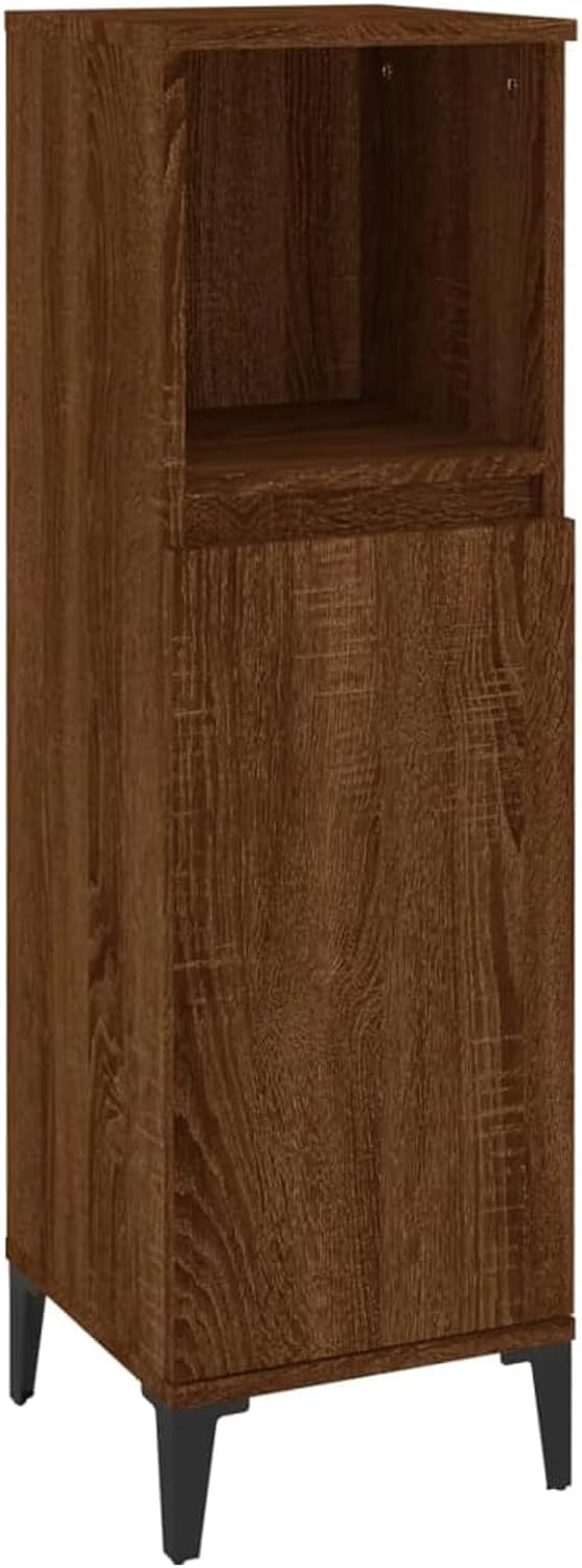 Tidyard Badezimmerschrank Mittlerer Schrank mit 1 Ablage und 2 Fächer hinter der Tür Badschrank Badr