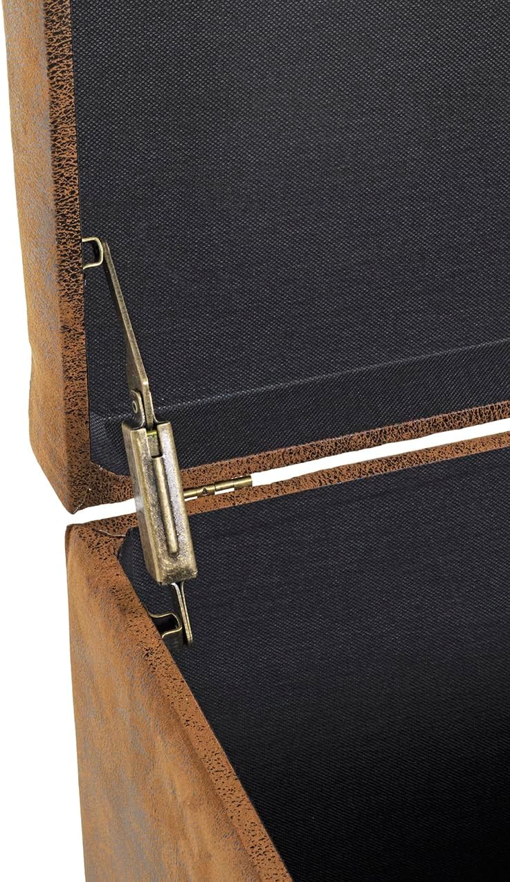 HAKU Möbel Sitztruhe, MDF, Vintage-braun, T 39 x B 58 x H 42 cm, Vintage-braun
