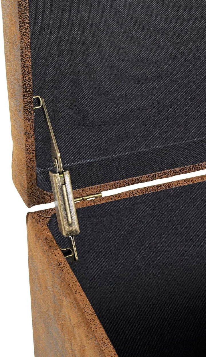HAKU Möbel Sitztruhe, MDF, Vintage-braun, T 39 x B 58 x H 42 cm, Vintage-braun