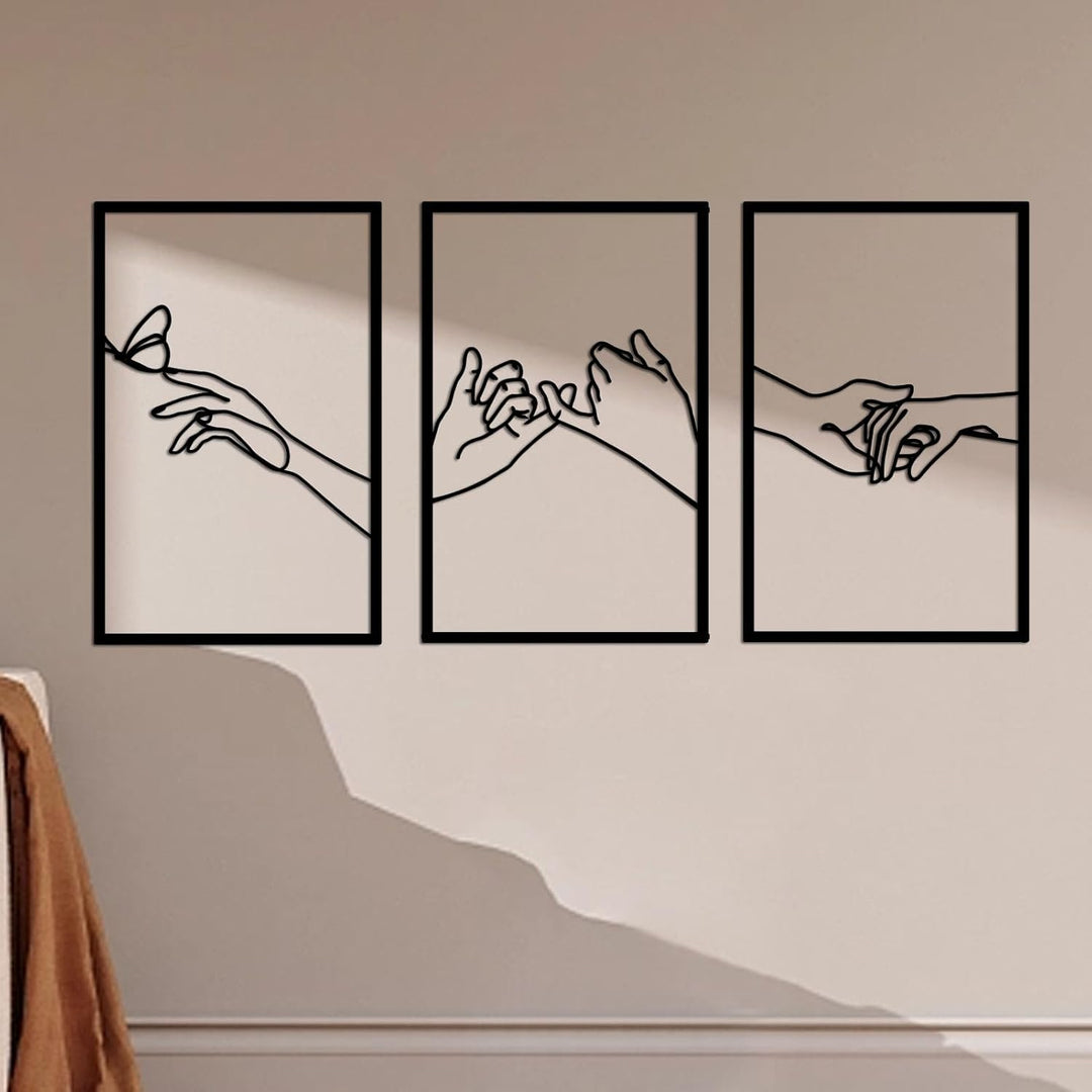 Resama Minimalistische Linien Weiblicher Körper Handform Metall Wandkunst Dekor, Moderne Abstrakte L
