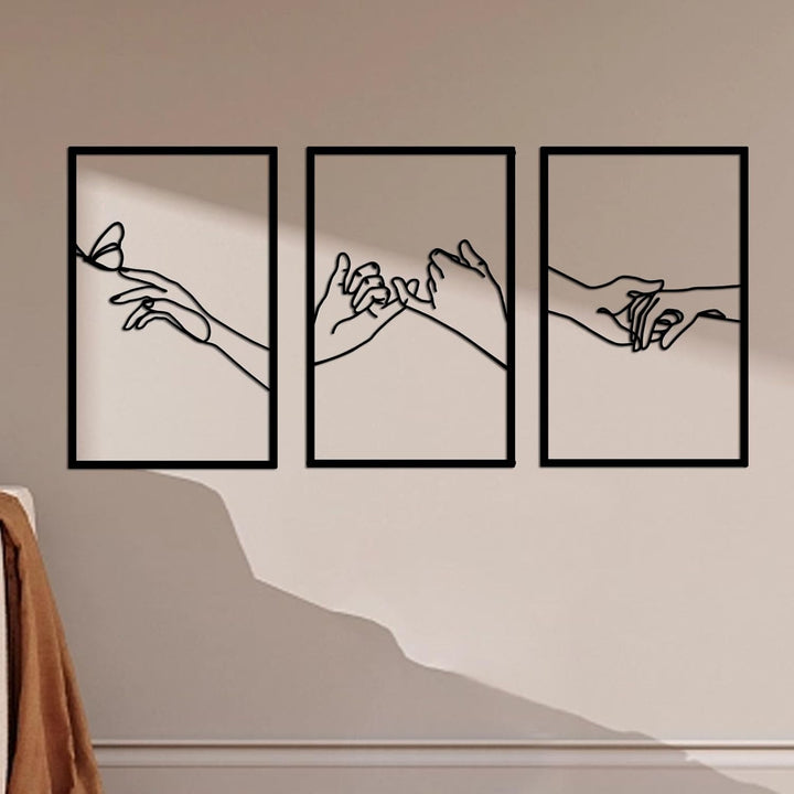Resama Minimalistische Linien Weiblicher Körper Handform Metall Wandkunst Dekor, Moderne Abstrakte L