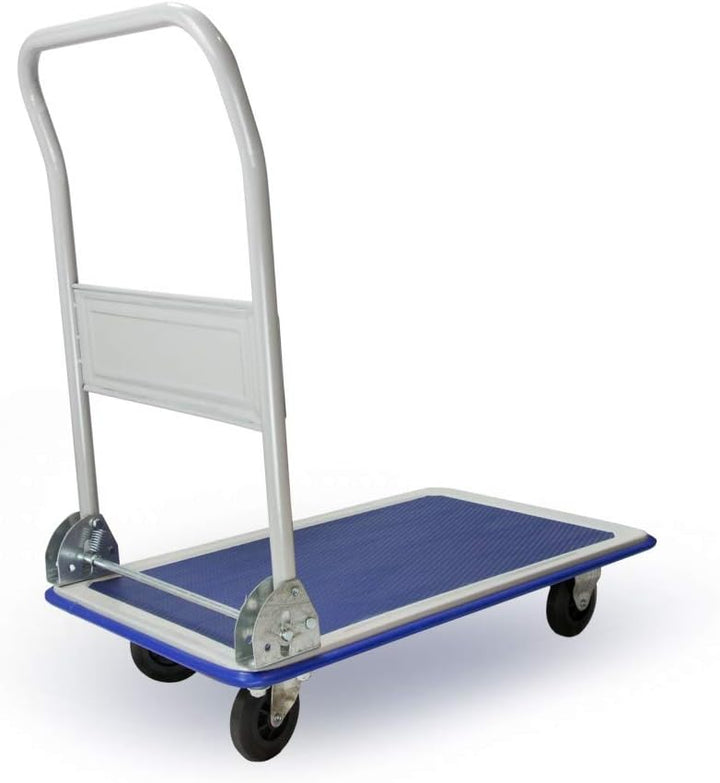 Grafner Industrie Plattformwagen mit pannensicheren Reifen, klappbar, 150 kg Tragkraft, Antirutsch-B